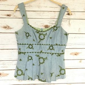 Denim Embroidered tank 6